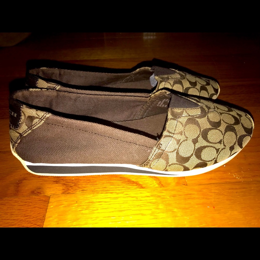 Coach canvas slip on shoes